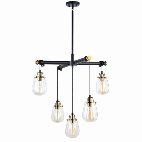 Kassidy 5-Light Chandelier in Industrial Style 16 Inches Tall and 26.5 Inches - Picture 1 of 6