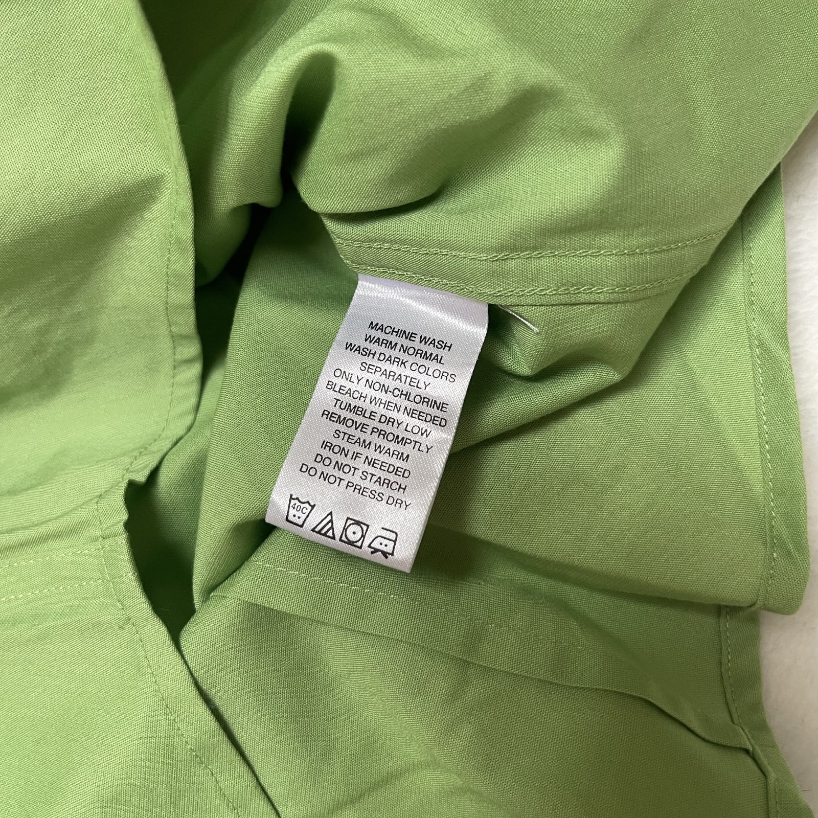 Lady Hathaway Womens Large Solid Collar Button Up 3/4 Sleeve Cotton Size S