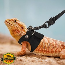 ADOGGYGO Bearded Dragon Harness Leash Set, 3 Size Lizard Reptile Walking Pack...