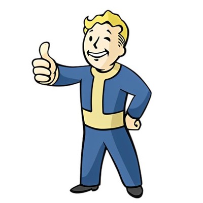 FanWraps Fallout Vault Boy Daumen Hoch 12 x 11 Zoll Metallschild Blau