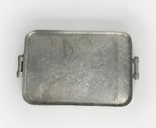 Arthur Armour Hand Beaten Aluminum Tray Butterfly Pattern VTG 