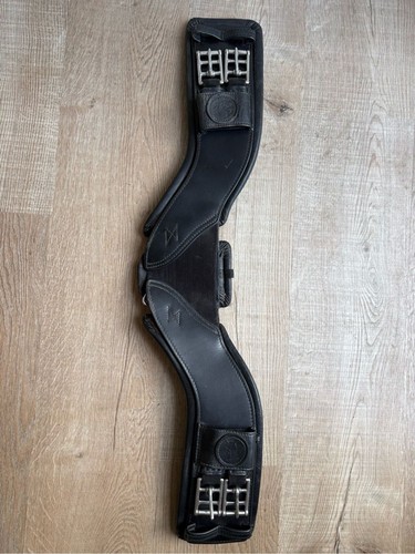 26” Total Saddle Fit Stretchtec Leather Black Girth Dressage