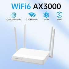 AX3000 WiFi 6 Router Dual-Band Gigabit for Whole Home Coverage Stable Streaming