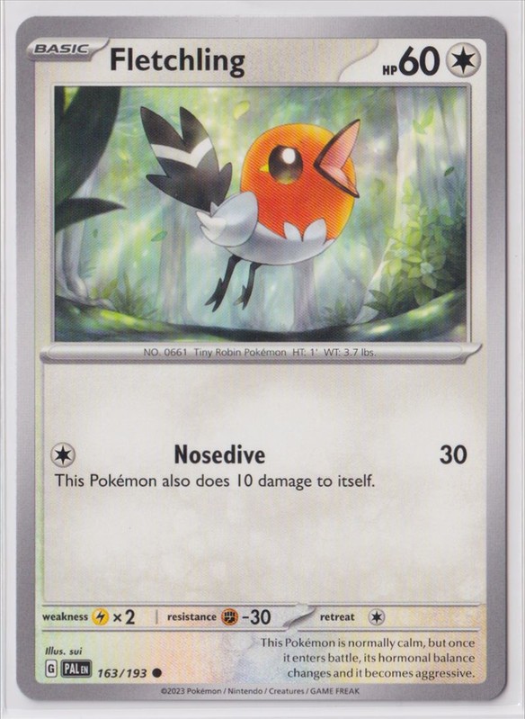 Pokemon Paldea Evolved 163/193 Fletchling