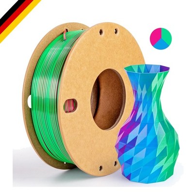 Silk Tricolor PLA+ Filament 1,75mm 250g Seidig, Bunt für hochwertige 3D-Drucke