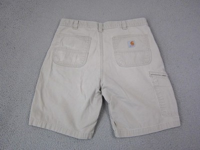 Carhartt Shorts Mens 36 Beige Relaxed Fit Rugged Flex Canvas Carpenter Workwear