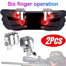2PCS W6 Gaming Trigger Phone Game PUBG Mobile Controller Gamepad For Android IOS