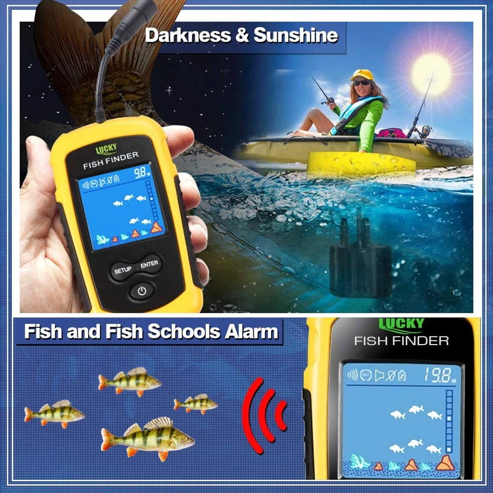 LUCKY Kayak Portable Fish Depth Finder Water Handheld Fish Finder Sonar Casta... - Image 4 of 4