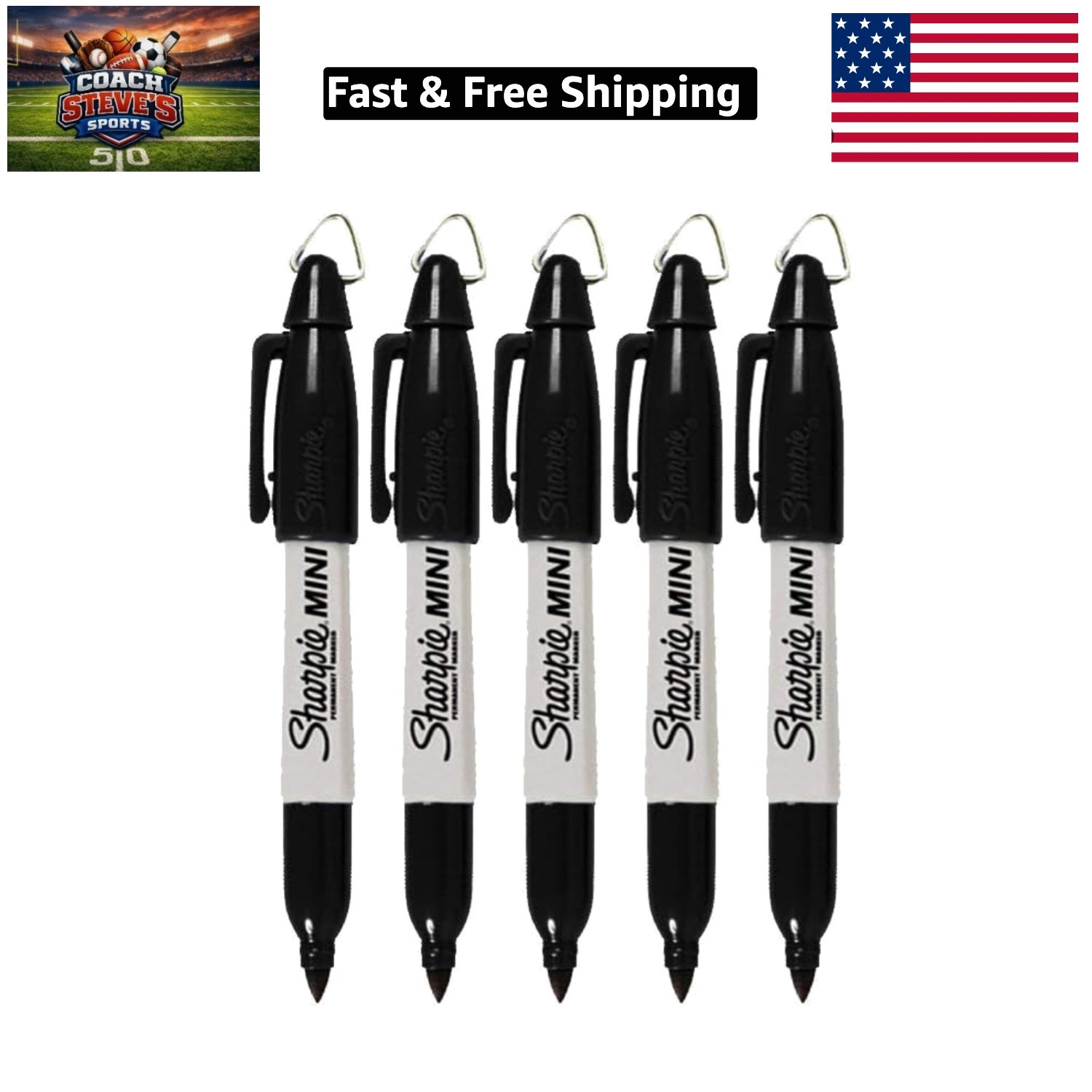 With Golf Keychain Clips, Fine Point, Black Ink, Pack ...