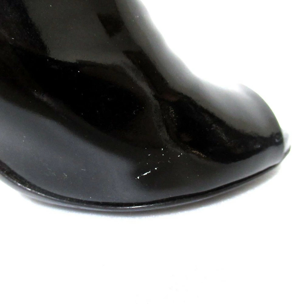 GUCCI Patent Leather High Heel Lace Up Mule Sandals Size 36.5C Approx. 23.5cm Bl thumbnail 6