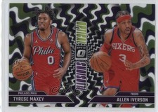 2024 Panini Donruss Optic Optical Illusions Tyrese Maxey Allen Iverson HOF mp7