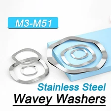 Wavey Washers Crinkle Wave Metric M3 M4 M5 M6 M8 M10 to M51 A2 Stainless Steel