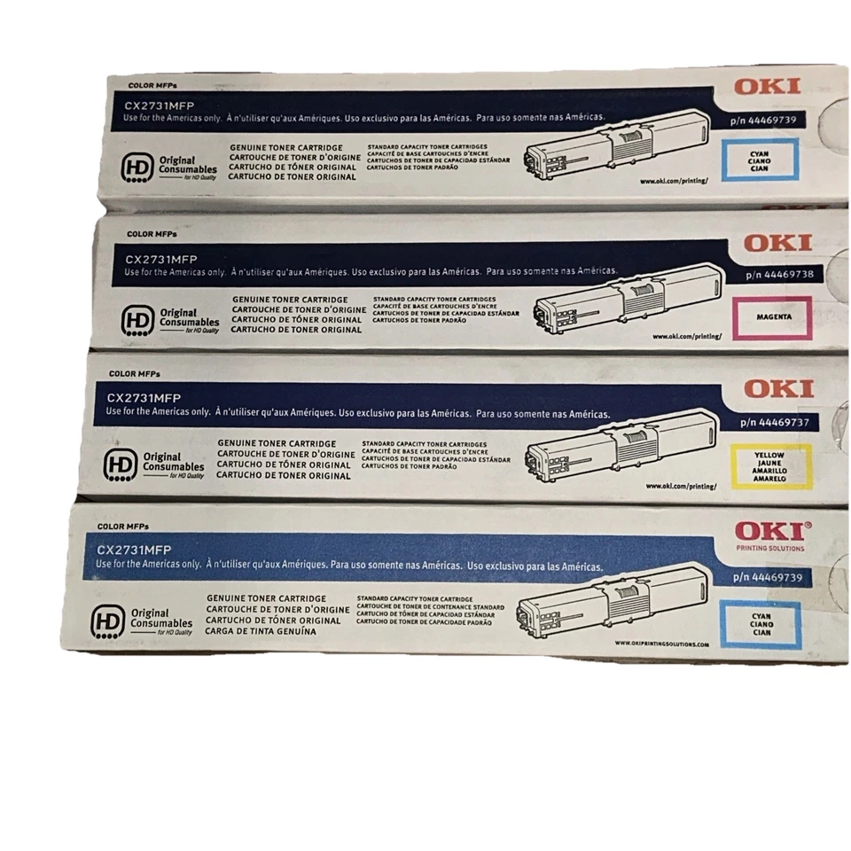 Tóner genuino OKI CX2731 - 44469737 amarillo, 44469738 magenta, 44469739 cian Foto 2 de 4