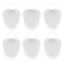6 Pack Realistic White Fake Santa Beards Christmas Party Props Costume