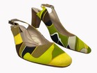 Adrienne Vittadini Merry Womens Size 10M Multicolor Slingback Block Heel Pumps