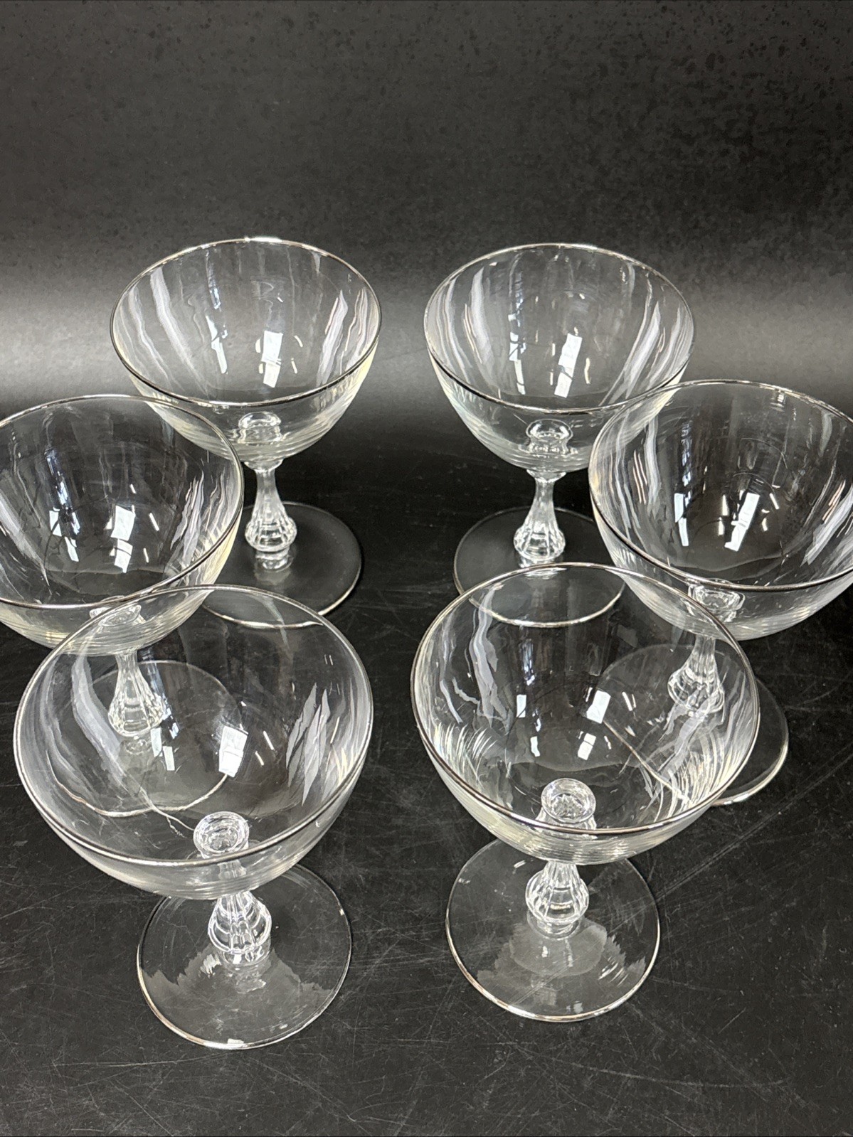 Elegant Platinum Cocktail Glass Set of 6 for Stylish Entertaining