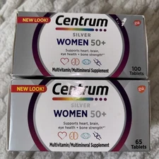 Centrum Silver Women 50+ Multi Vitamins/Multimineral Supp 165 Tablets - LOT OF 2
