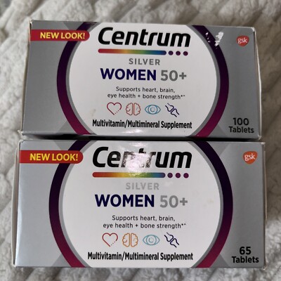 Centrum Silver Women 50+ Multi Vitamins/Multimineral Supp 165 Tablets - LOT OF 2
