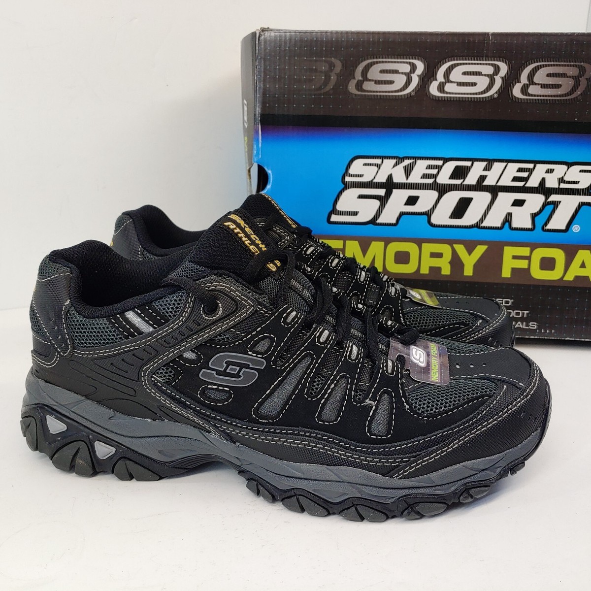 SKETCHERS Sport After Burn Memory Fit Men’s Size 11 Skechers After Burn Memory Fit - Final Cut White/Navy  main image 3
