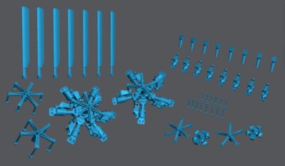 1/48 scale Sea King Main tail rotor kit for 5 and 6 blade versions #48-114