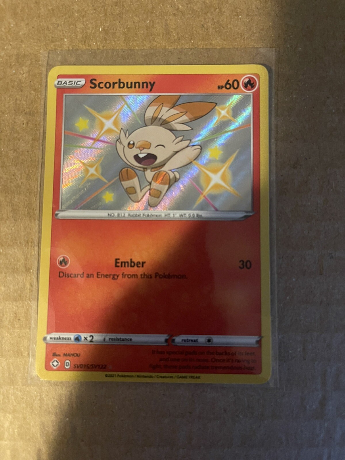 Shiny Scorbunny SV015/SV122 Sword And Shield Shining Fates Shiny Vault