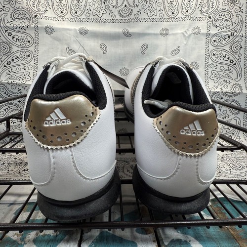 NWT Adidas 2010 Driver Val Golf White 671312 Leather Soft Spike Shoes Womans 6.5 - Picture 7 of 9