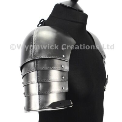 Etched Multi plate larp armour Articulated medieval Pauldrons spalders Armor