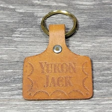 VTG 1975 Yukon Jack Leather Keychain Canadian Whiskey Honey Based Liqueur Liquor
