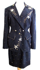 Vintage Lillie Rubin 2pc Black Studded Bling Skirt Set-8