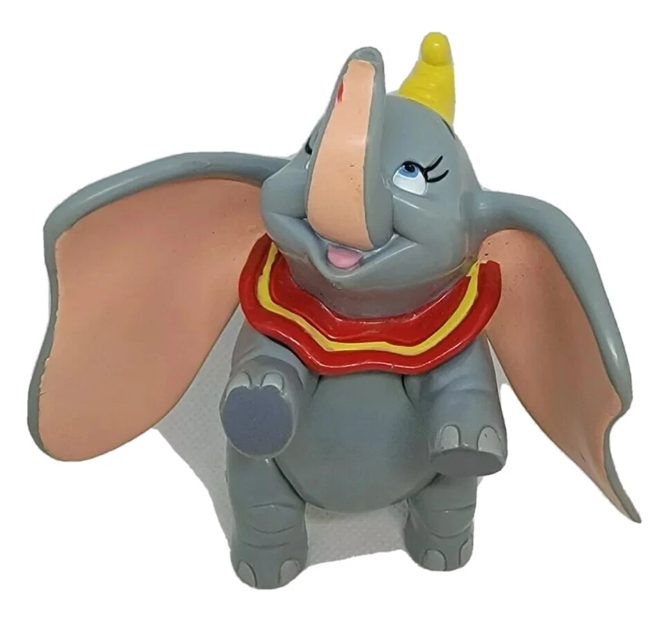 Juguete Dumbo Elephant Raddle 2001 bebé vinilo goma compañero de juegos vintage Foto 3 de 4