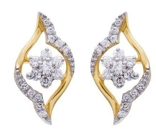 Boucles D'oreilles Solitaires Diamant Simulé 1,55 Ct - Or Jaune 14 Carats, Couleur D, Clarté VVS1, Neuf
