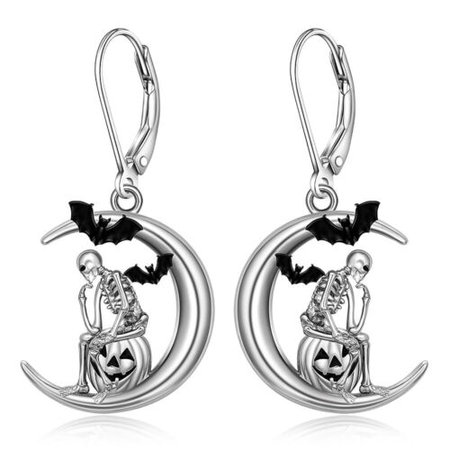 Halloween Skeleton Earrings for Women Pumpkin Bat Skeleton Skull Earrings Ste...