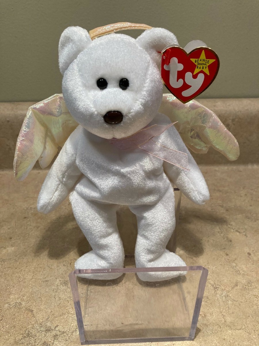 Retired HALO Bear Ty Beanie Baby w/ Brown Nose Rare with Errors