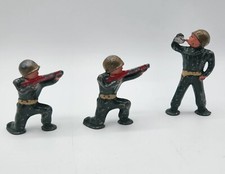Barclay Manoil Lead/Cast Metal Soldiers Green, Bugle Red Guns 3 Vintage