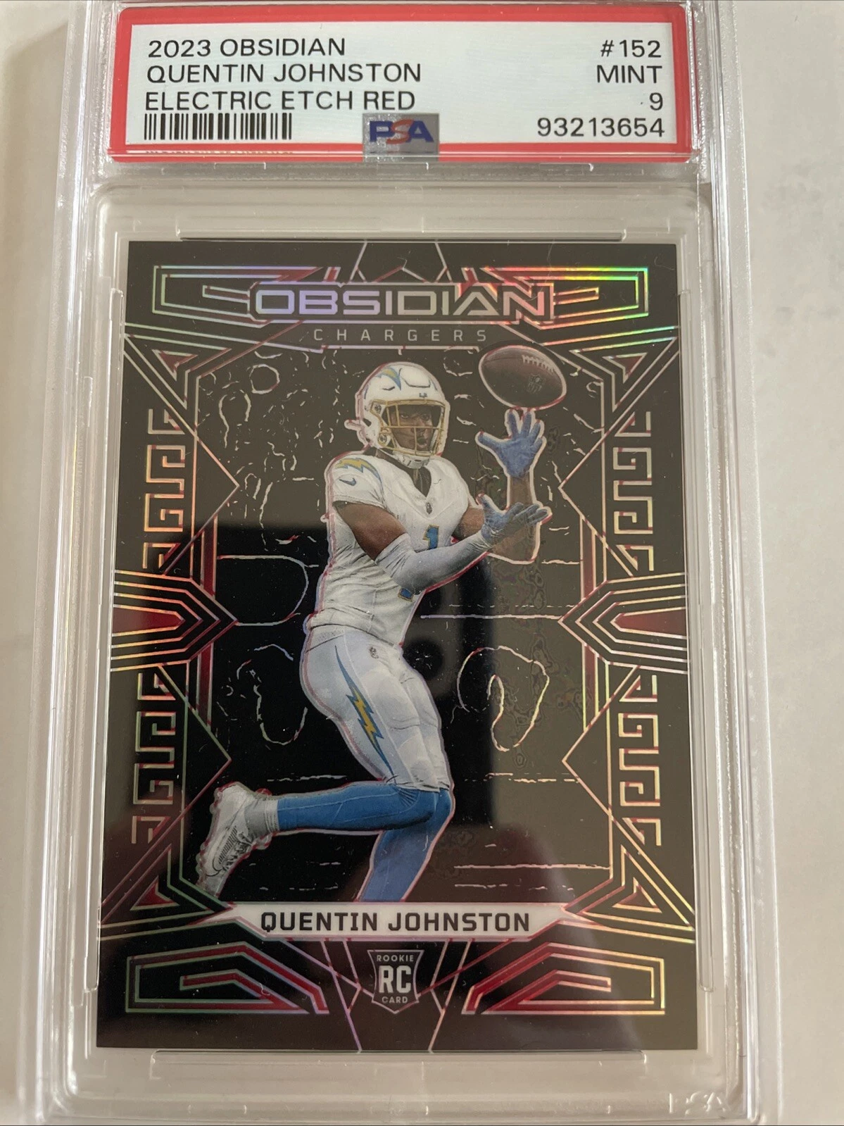 Quentin Johnston Panini Obsidian #152 Electric Etch Red