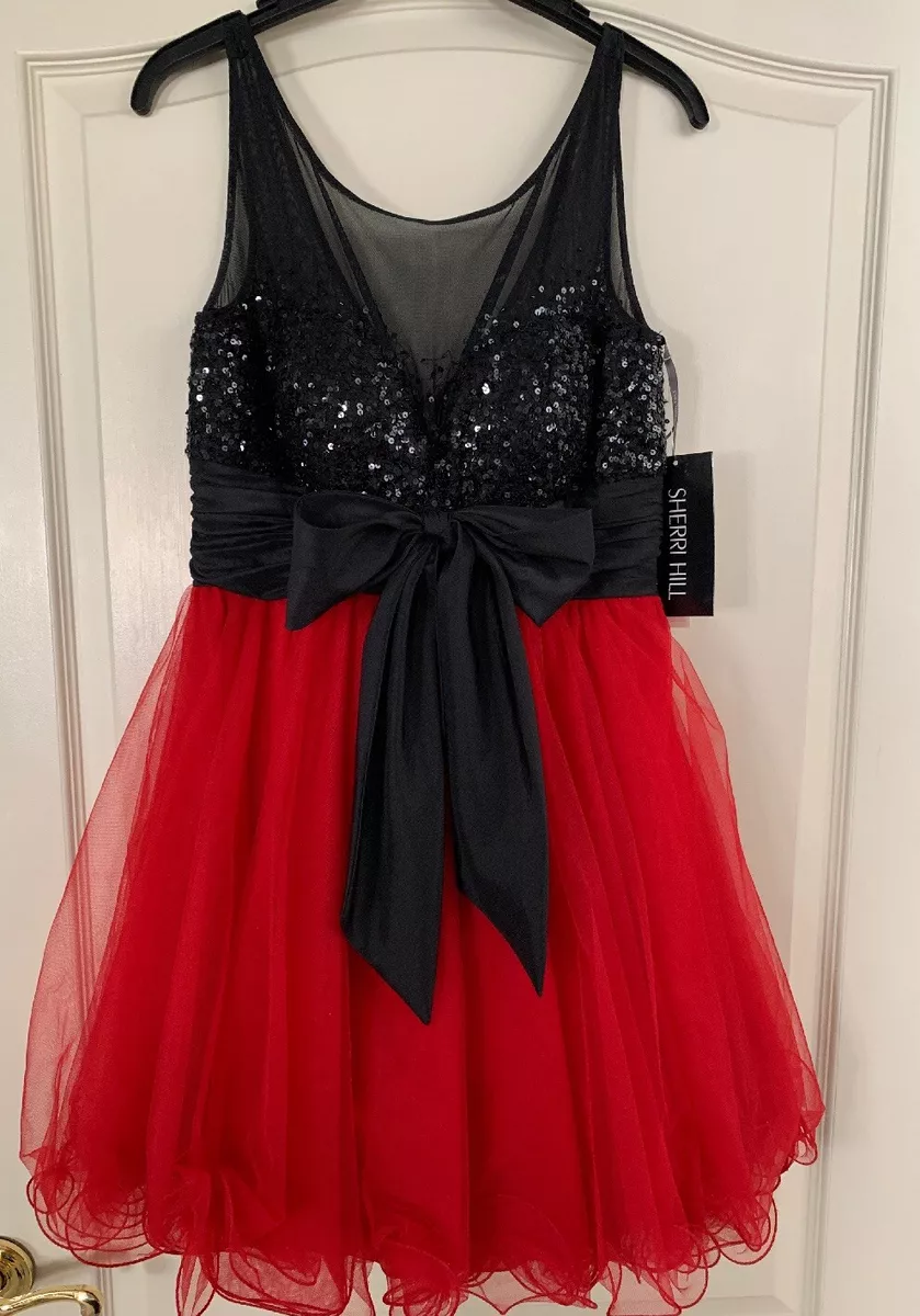 Short black and red dress sale