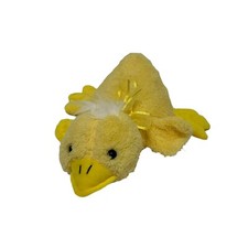 New Concepts Laying Down Yellow Duck Plush 11" Stuffed Animal Toy Bow