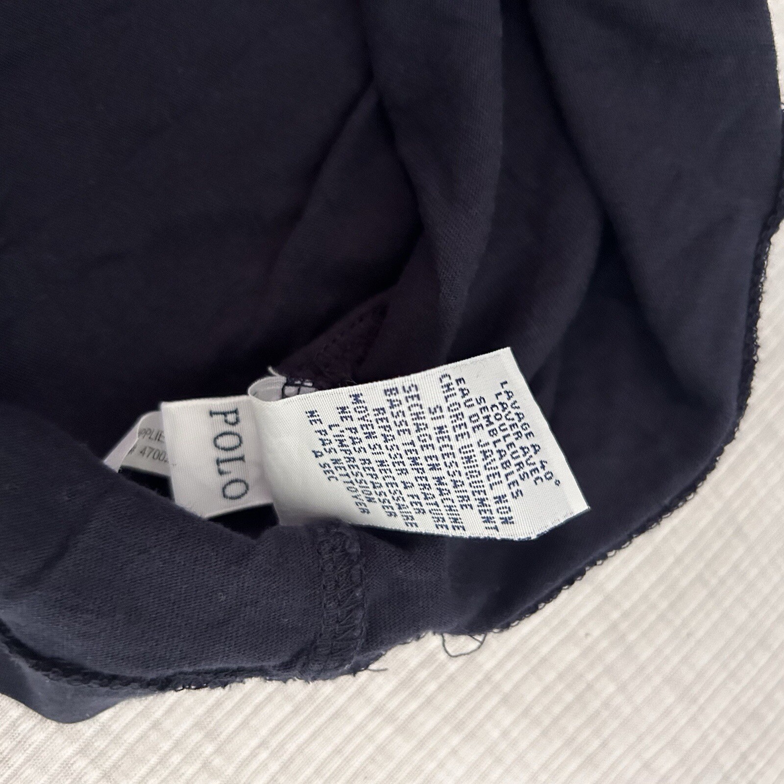 Polo Ralph Lauren camicia uomo XXL blu navy manica lunga girocollo cotone pony