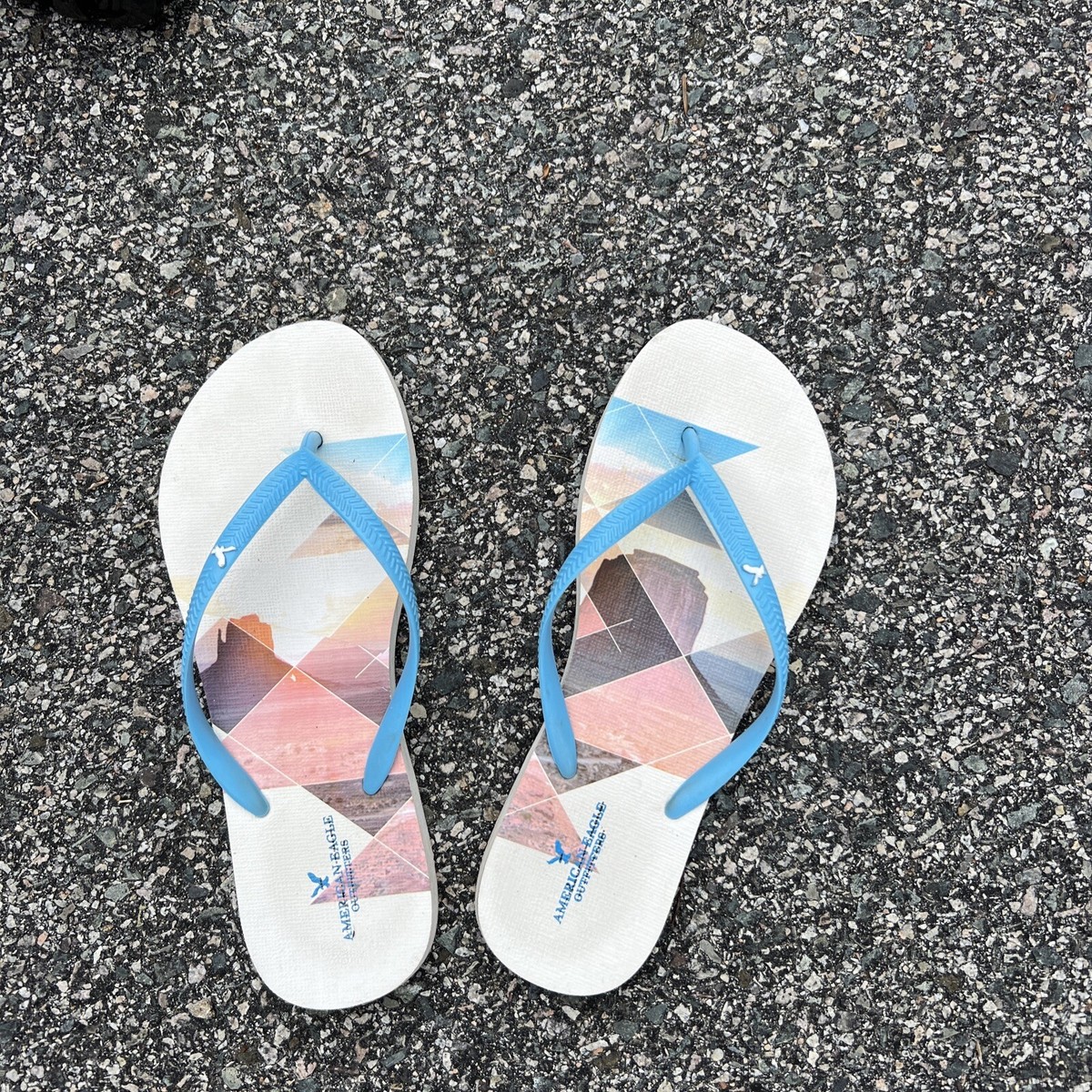 American Eagle Blue Flip Flops Womens Shoe Size 7/8 Sandal
