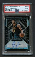 2018 Obsidian OMARI SPELLMAN Rc Matrix Auto /75 PSA 9 MINT Rookie Autograph
