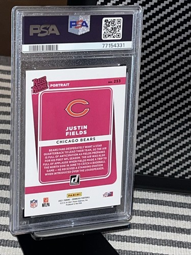 2021 Donruss Justin Fields Portrait Rated Rookie RC #253 PSA 10 GEM MINT Bears - Picture 4 of 4