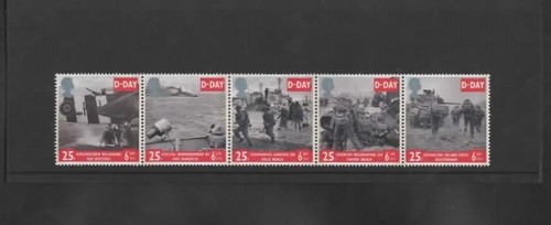 Stamps. Great Britain. 50th Anniversary of D-Day. X5 Stamps. MNH