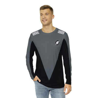 Galaxy Quest Long Sleeve Shirt Captain's Uniform Costume - Taggart - Black Gray