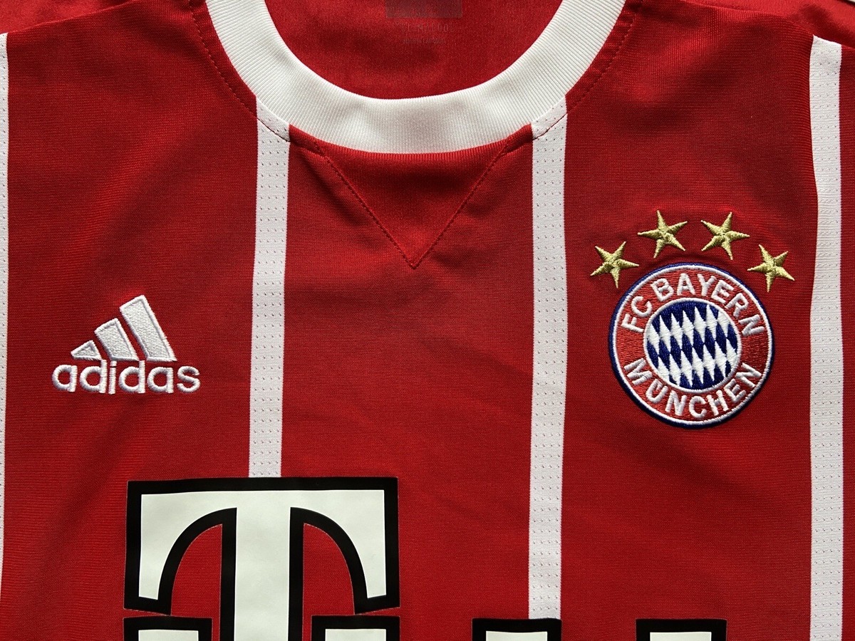 BAYERN MÜNICH 2017 2018 HOME FOOTBALL SHIRT SOCCER JERSEY ADIDAS