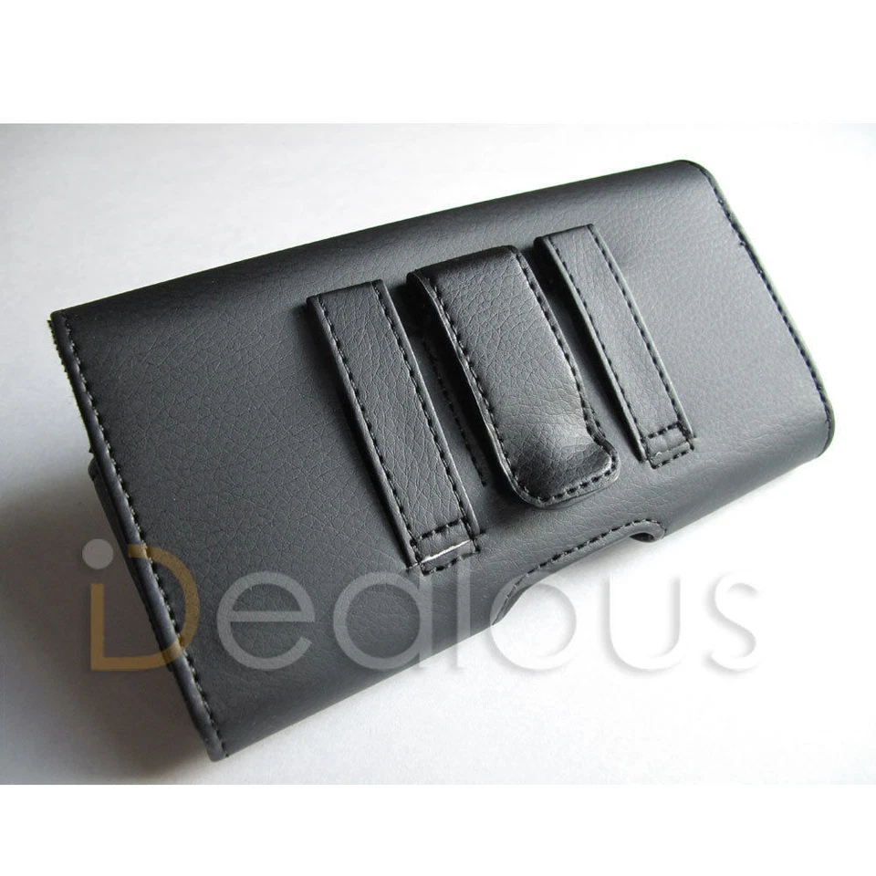 For iPhone 7 Plus Premium Black Leather Holster Pouch Case Cover Belt Clip - Image 2 of 3