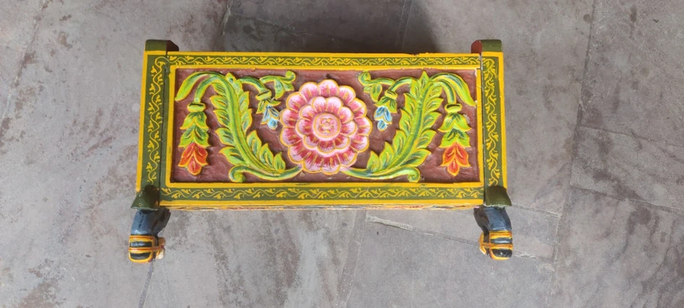 Vintage wooden box / Wooden chest box / Wooden box painted / Storage box - Image 2 of 4
