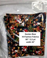 Garden Bear - Hi-Fashion Cotton Fabric - 2.1 yd x 1 yd - Vintage 1950-1970