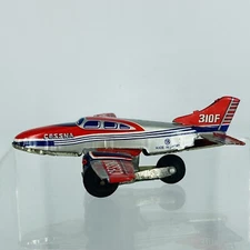 CESSNA 310F TK TOYS Tin Litho Friction Toy 4" Airplane Japan N6350A Vintage