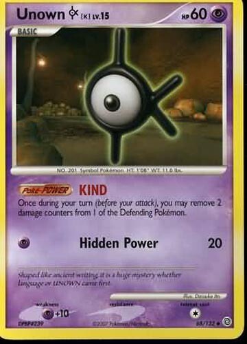 Pokemon Card - Secret Wonders 68/132 - UNOWN [K] Lv.15 (uncommon) - NM