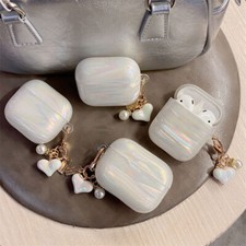 Seashell Pearl Earbuds Case Cover w/Pendant For Apple AirPods 4 3 2 1 Pro 2